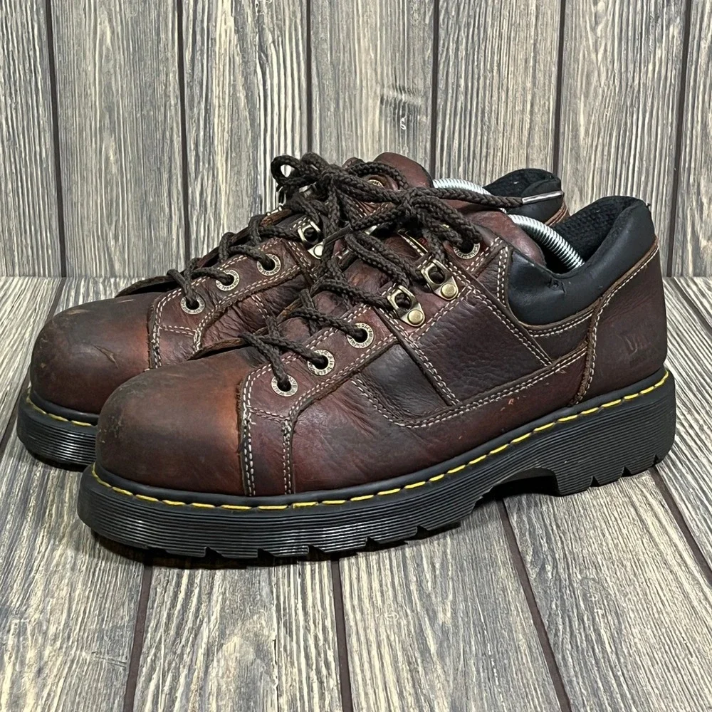 Dr Martens Gunby ST Men 11 Brown Leather Steel Toe Work Shoes Industrial Safety